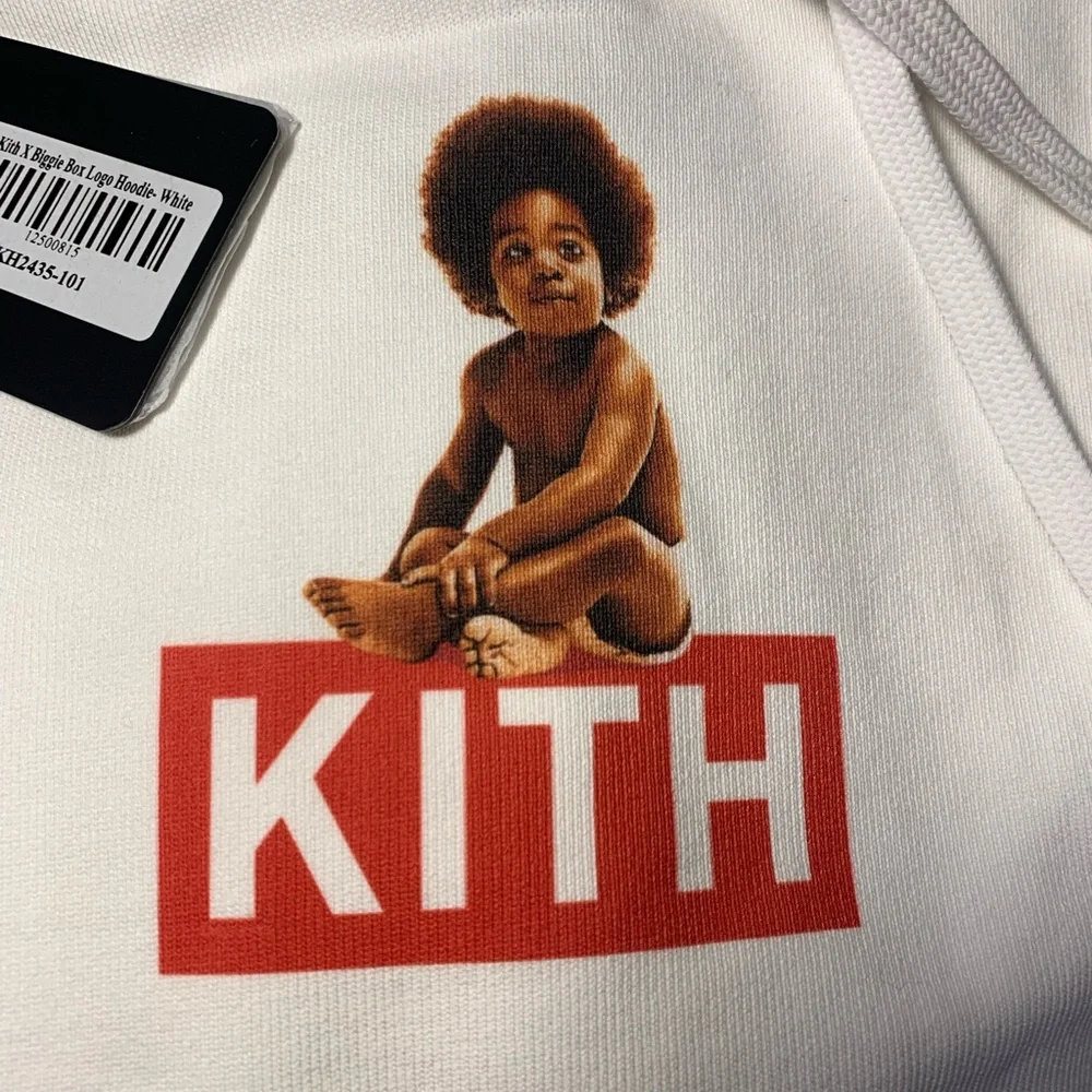 Kith X Biggie Box Logo Hoodie XS White Sweatshirt - Picture 2 of 11